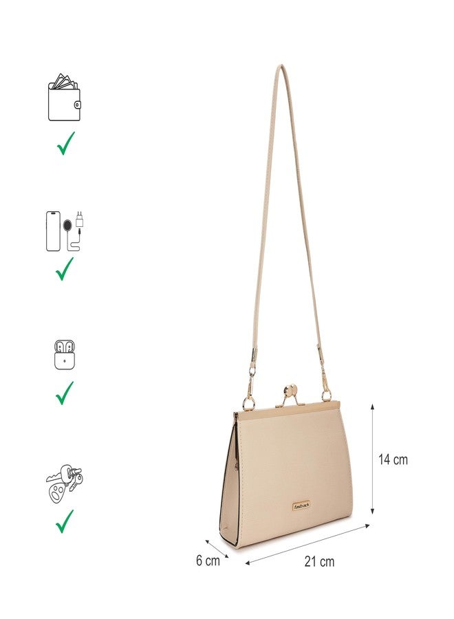 Fastrack KissClasp Clutch | Metal Gold Accents Clutch | Faux-leather Handbags | Bags for Women | Bags for Girls | Trendy Women Handbags | Ladies Purse Handbag - Image 4